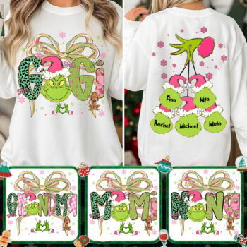 Personalized Grandma Christmas Sweatshirt - Holly Jolly Xmas Custom Holiday Gift (Version 2)