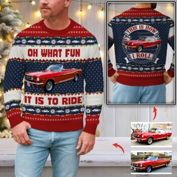 Personalized Photo Car Ugly Sweater - "This Is How I Roll" Driving Christmas Gift