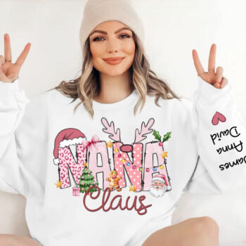 Pink Trend Gigi Claus Custom Christmas Sweatshirt - Best Family Gift for Grandma