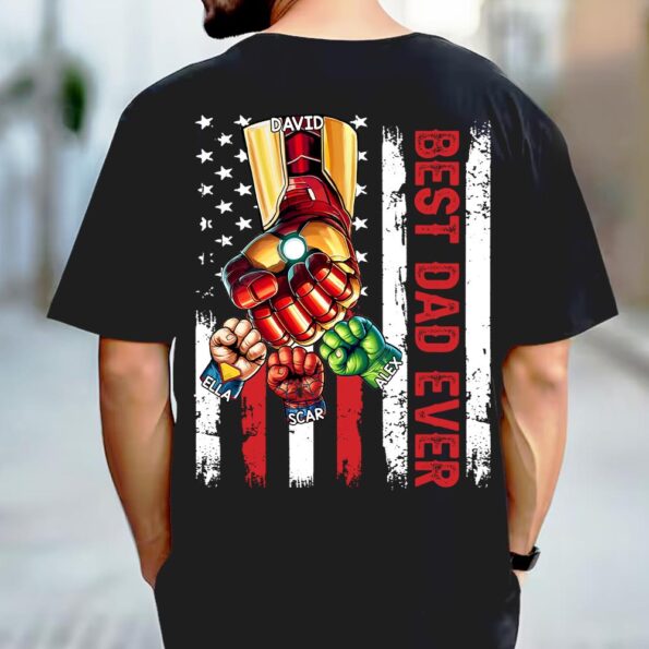 The Best Dad Ever Personalized Apparel - Custom T-Shirt, Hoodie, Sweatshirt Father's Day Gift