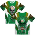 back to school 3d tshirt custom skull emblem green white best selling.webp