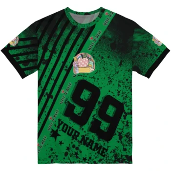 back to school 3d tshirt custom splatter art motif green black best selling.webp