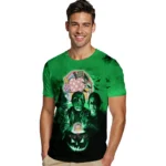 back to school 3d tshirt horror icons green black best selling.webp