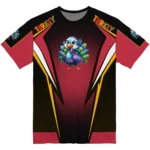 cute turkey 3d tshirt custom bold symmetry motif red black best selling.webp