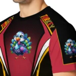 cute turkey 3d tshirt custom bold symmetry motif red black best selling.webp