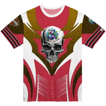 cute turkey 3d tshirt custom skull emblem red white best selling.webp