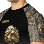 cute turkey 3d tshirt custom tree branches design black best selling.webp