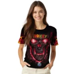 cute turkey 3d tshirt fiery skull red black best selling.webp