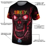 cute turkey 3d tshirt fiery skull red black best selling.webp