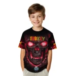 cute turkey 3d tshirt fiery skull red black best selling.webp