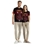 cute turkey 3d tshirt fiery skull red black best selling.webp