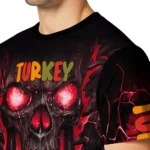 cute turkey 3d tshirt fiery skull red black best selling.webp