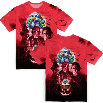 cute turkey 3d tshirt horror icons red black fashion forward.webp