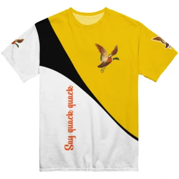 duck mallard bird flight 3d tshirt abstract curve yellow white best selling.webp