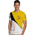 duck mallard bird flight 3d tshirt abstract curve yellow white best selling.webp