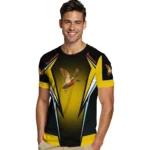 duck mallard bird flight 3d tshirt custom bold symmetry motif yellow black best selling.webp