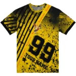 duck mallard bird flight 3d tshirt custom splatter art motif yellow black best selling.webp