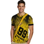 duck mallard bird flight 3d tshirt custom splatter art motif yellow black best selling.webp