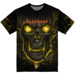 duck mallard bird flight 3d tshirt fiery skull yellow black best selling.webp