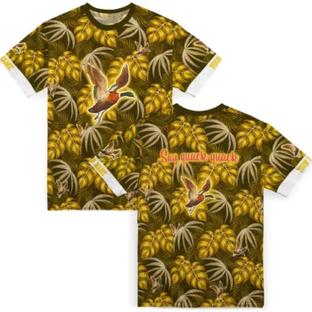 duck mallard bird flight tshirt custom tropical nature yellow fashion forward.webp
