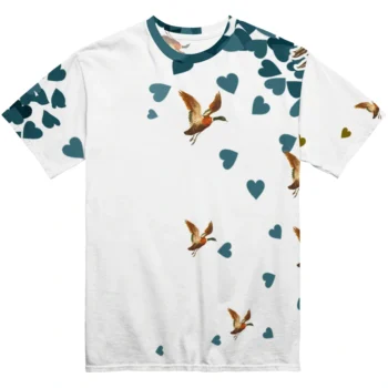 duck mallard bird flight tshirt heart explosion best selling.webp
