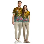 duck mallard bird flight tshirt tropical flamingo yellow green best selling.webp