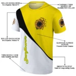sunflower logo 3d tshirt abstract curve yellow white best selling.webp