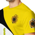sunflower logo 3d tshirt abstract curve yellow white best selling.webp