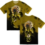 sunflower logo 3d tshirt horror icons yellow black best selling.webp