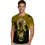 sunflower logo 3d tshirt horror icons yellow black best selling.webp