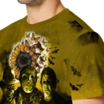 sunflower logo 3d tshirt horror icons yellow black best selling.webp