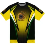 sunflower logo 3d tshirt personalized bold symmetry motif yellow black best selling.webp