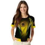 sunflower logo 3d tshirt personalized bold symmetry motif yellow black best selling.webp