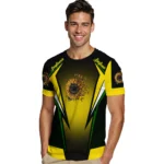 sunflower logo 3d tshirt personalized bold symmetry motif yellow black best selling.webp