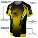 sunflower logo 3d tshirt personalized bold symmetry motif yellow black best selling.webp