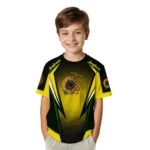 sunflower logo 3d tshirt personalized bold symmetry motif yellow black best selling.webp