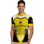 sunflower logo 3d tshirt personalized futuristic armor yellow black white best selling.webp