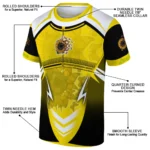 sunflower logo 3d tshirt personalized futuristic armor yellow black white best selling.webp