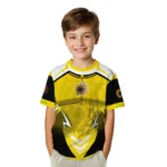 sunflower logo 3d tshirt personalized futuristic armor yellow black white best selling.webp