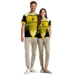 sunflower logo 3d tshirt personalized futuristic armor yellow black white best selling.webp