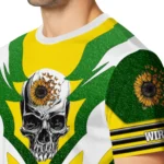 sunflower logo 3d tshirt personalized skull emblem yellow white best selling.webp