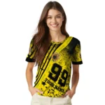 sunflower logo 3d tshirt personalized splatter art motif yellow black best selling.webp