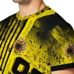 sunflower logo 3d tshirt personalized splatter art motif yellow black best selling.webp