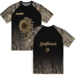sunflower logo 3d tshirt personalized tree branches design black best selling.webp