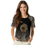 sunflower logo 3d tshirt personalized tree branches design black best selling.webp