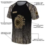 sunflower logo 3d tshirt personalized tree branches design black best selling.webp