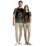 sunflower logo 3d tshirt personalized tree branches design black best selling.webp