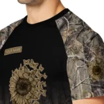 sunflower logo 3d tshirt personalized tree branches design black best selling.webp