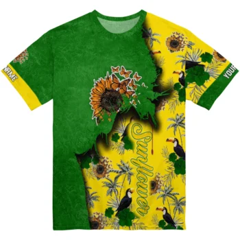 sunflower logo 3d tshirt personalized tropical scene yellow best selling.webp