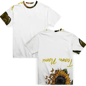 sunflower logo tshirt personalized peace love fashion forward.webp